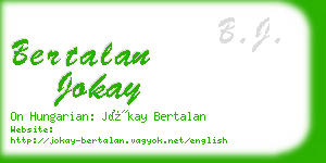 bertalan jokay business card